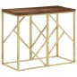 vidaXL Konsolentisch Golden Edelstahl und Massive Holzschwellen vidaXL Konsolentisch Golden Edelstahl und Massive Holzschwellen