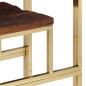 vidaXL Konsolentisch Golden Edelstahl und Massive Holzschwellen vidaXL Konsolentisch Golden Edelstahl und Massive Holzschwellen