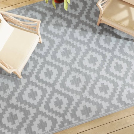 vidaXL Outdoor-Teppich Grau 190x290 cm PP