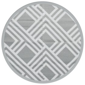 vidaXL Outdoor-Teppich Grau Ø120 cm PP
