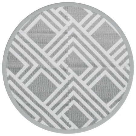 vidaXL Outdoor-Teppich Grau Ø120 cm PP