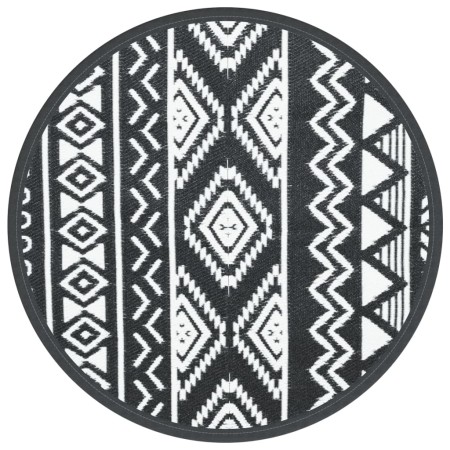 vidaXL Outdoor-Teppich Schwarz Ø160 cm PP