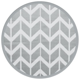 vidaXL Outdoor-Teppich Grau Ø160 cm PP