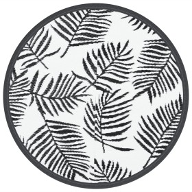 vidaXL Outdoor-Teppich Weiß und Schwarz Ø120 cm PP