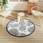 vidaXL Outdoor-Teppich Weiß und Schwarz Ø120 cm PP vidaXL Outdoor-Teppich Weiß und Schwarz Ø120 cm PP