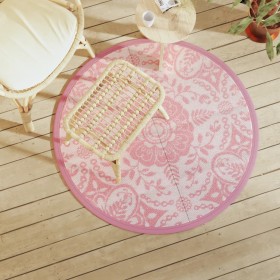 vidaXL Outdoor-Teppich Rosa Ø120 cm PP