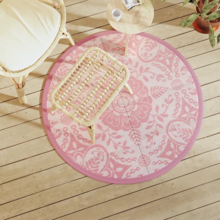 vidaXL Outdoor-Teppich Rosa Ø120 cm PP