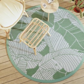 vidaXL Outdoor-Teppich Grün Ø160 cm PP