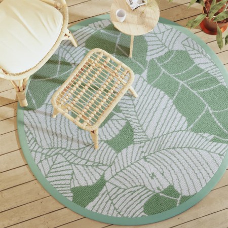 vidaXL Outdoor-Teppich Grün Ø160 cm PP