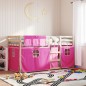 vidaXL Etagenbett mit Vorhängen Rosa 90x200 cm Massivholz Kiefer vidaXL Etagenbett mit Vorhängen Rosa 90x200 cm Massivholz Kiefer