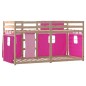 vidaXL Etagenbett mit Vorhängen Rosa 90x200 cm Massivholz Kiefer vidaXL Etagenbett mit Vorhängen Rosa 90x200 cm Massivholz Kiefer