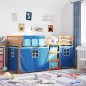 vidaXL Etagenbett mit Vorhängen Blau 75x190 cm Massivholz Kiefer vidaXL Etagenbett mit Vorhängen Blau 75x190 cm Massivholz Kiefer