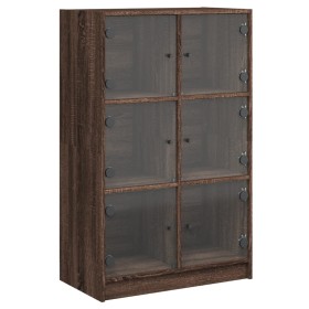 vidaXL Highboard mit Türen Braun Eiche-Optik 68x37x109cm Holzwerkstoff