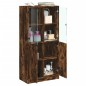 vidaXL Highboard mit Türen Räuchereiche 68x37x142 cm Holzwerkstoff vidaXL Highboard mit Türen Räuchereiche 68x37x142 cm Holzwerkstoff