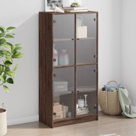 vidaXL Highboard mit Türen Braun Eiche-Optik 68x37x142cm Holzwerkstoff
