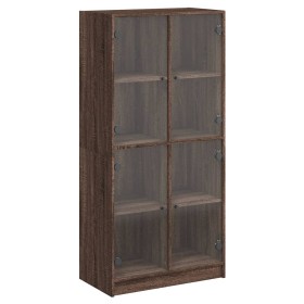vidaXL Highboard mit Türen Braun Eiche-Optik 68x37x142cm Holzwerkstoff