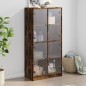 vidaXL Highboard mit Türen Räuchereiche 68x37x142 cm Holzwerkstoff vidaXL Highboard mit Türen Räuchereiche 68x37x142 cm Holzwerkstoff