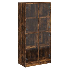 vidaXL Highboard mit Türen Räuchereiche 68x37x142 cm Holzwerkstoff