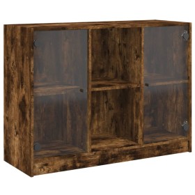 vidaXL Sideboard Räuchereiche 102x37x75,5 cm Holzwerkstoff