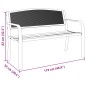 vidaXL Gartenbank 119 cm Schwarz Stahl vidaXL Gartenbank 119 cm Schwarz Stahl