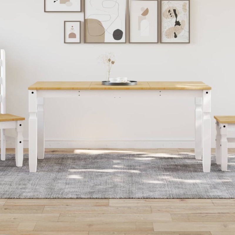 vidaXL Esstisch Corona Weiß 160x80x75 cm Massivholz Kiefer vidaXL Esstisch Corona Weiß 160x80x75 cm Massivholz Kiefer