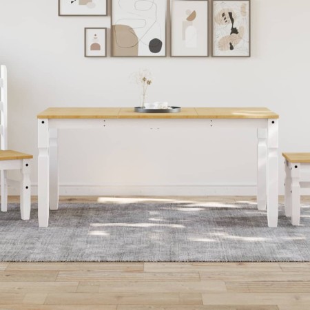 vidaXL Esstisch Corona Weiß 160x80x75 cm Massivholz Kiefer