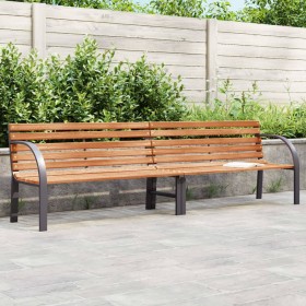 vidaXL Gartenbank Braun 231 cm Holz & Pulverbeschichteter Stahl