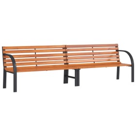 vidaXL Gartenbank Braun 231 cm Holz & Pulverbeschichteter Stahl