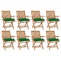 Klappbare Gartenstühle mit Kissen 8 Stk. Massivholz Teak Klappbare Gartenstühle mit Kissen 8 Stk. Massivholz Teak
