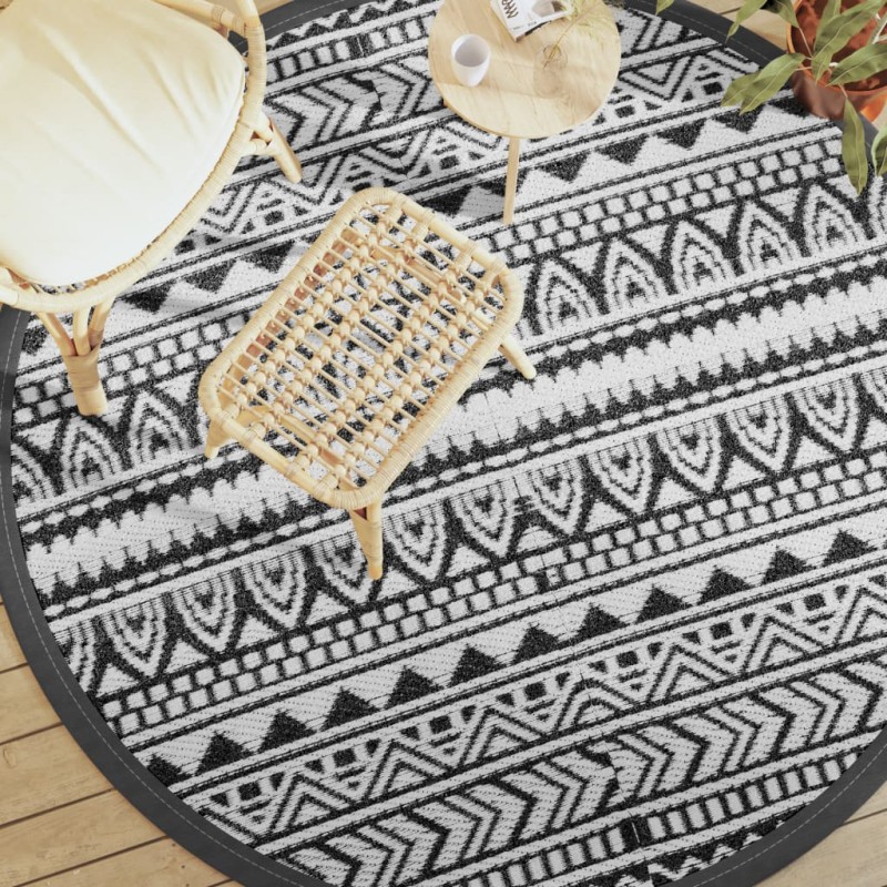 vidaXL Outdoor-Teppich Schwarz Ø200 cm PP vidaXL Outdoor-Teppich Schwarz Ø200 cm PP