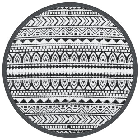 vidaXL Outdoor-Teppich Schwarz Ø200 cm PP