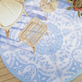 vidaXL Outdoor-Teppich Babyblau Ø200 cm PP