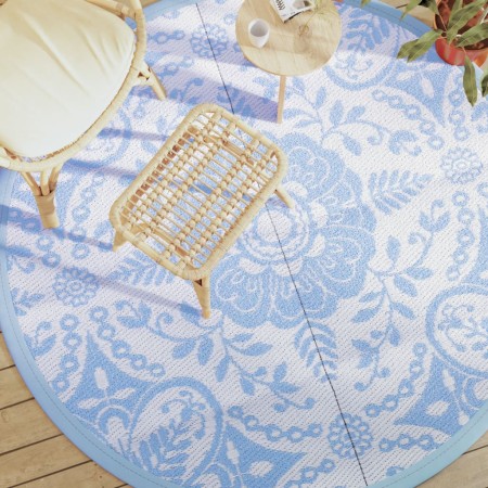 vidaXL Outdoor-Teppich Babyblau Ø200 cm PP