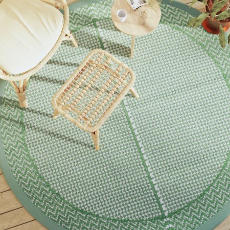 vidaXL Outdoor-Teppich Grün Ø200 cm PP