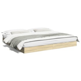 vidaXL Bettgestell ohne Matratze Sonoma-Eiche 180x200 cm Holzwerkstoff