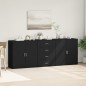 vidaXL Sideboards 3 Stk. Schwarz Holzwerkstoff vidaXL Sideboards 3 Stk. Schwarz Holzwerkstoff