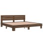 vidaXL Bettgestell Braun Eichen-Optik 200x200 cm Holzwerkstoff Metall