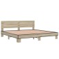 vidaXL Bettgestell Sonoma-Eiche 180x200 cm Holzwerkstoff und Metall
