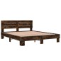 vidaXL Bettgestell Räuchereiche 150x200 cm Holzwerkstoff und Metall vidaXL Bettgestell Räuchereiche 150x200 cm Holzwerkstoff und Metall