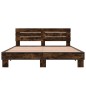 vidaXL Bettgestell Räuchereiche 150x200 cm Holzwerkstoff und Metall vidaXL Bettgestell Räuchereiche 150x200 cm Holzwerkstoff und Metall