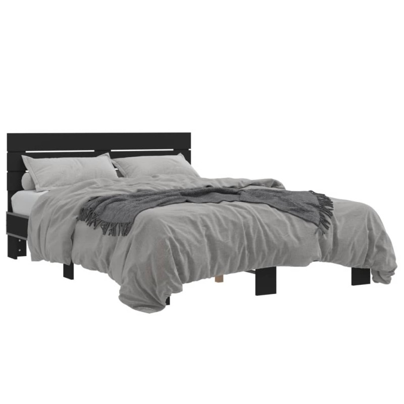 vidaXL Bettgestell Schwarz 120x200 cm Holzwerkstoff und Metall vidaXL Bettgestell Schwarz 120x200 cm Holzwerkstoff und Metall