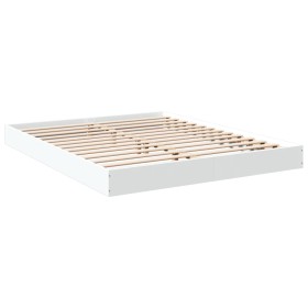 vidaXL Bettgestell Weiß 150x200 cm Holzwerkstoff