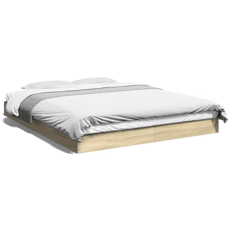 vidaXL Bettgestell Sonoma-Eiche 150x200 cm Holzwerkstoff vidaXL Bettgestell Sonoma-Eiche 150x200 cm Holzwerkstoff