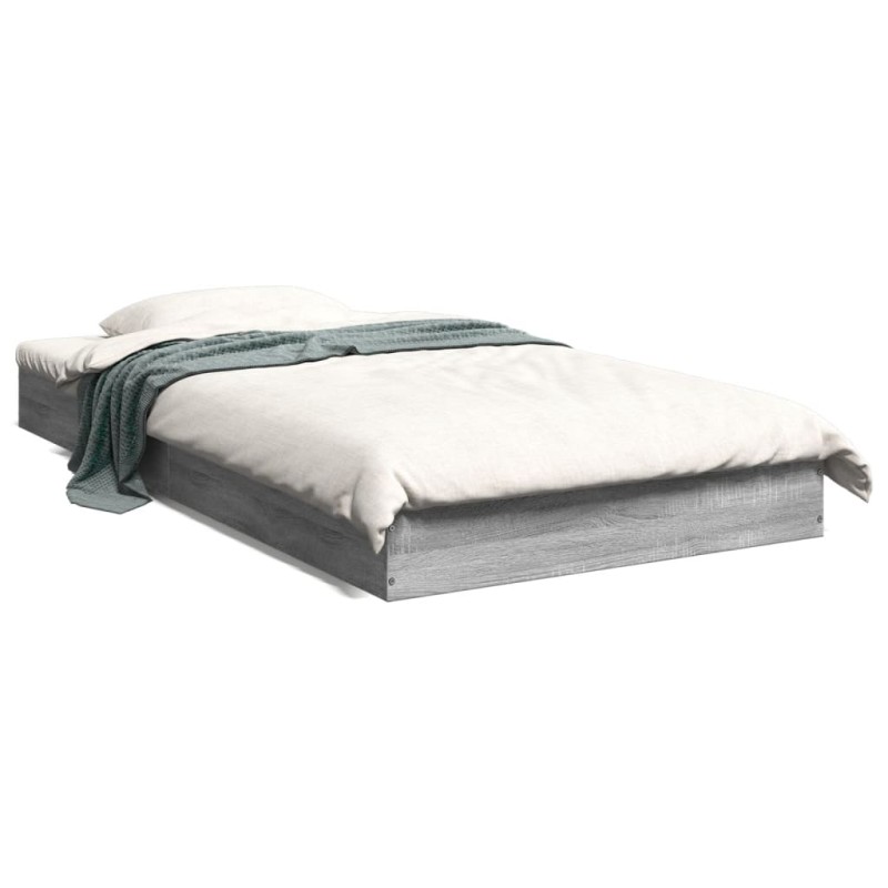 vidaXL Bettgestell Grau Sonoma 100x200 cm Holzwerkstoff vidaXL Bettgestell Grau Sonoma 100x200 cm Holzwerkstoff