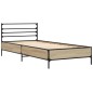vidaXL Bettgestell Sonoma-Eiche 100x200 cm Holzwerkstoff und Metall vidaXL Bettgestell Sonoma-Eiche 100x200 cm Holzwerkstoff und Metall