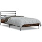 vidaXL Bettgestell Räuchereiche 75x190 cm Holzwerkstoff und Metall vidaXL Bettgestell Räuchereiche 75x190 cm Holzwerkstoff und Metall