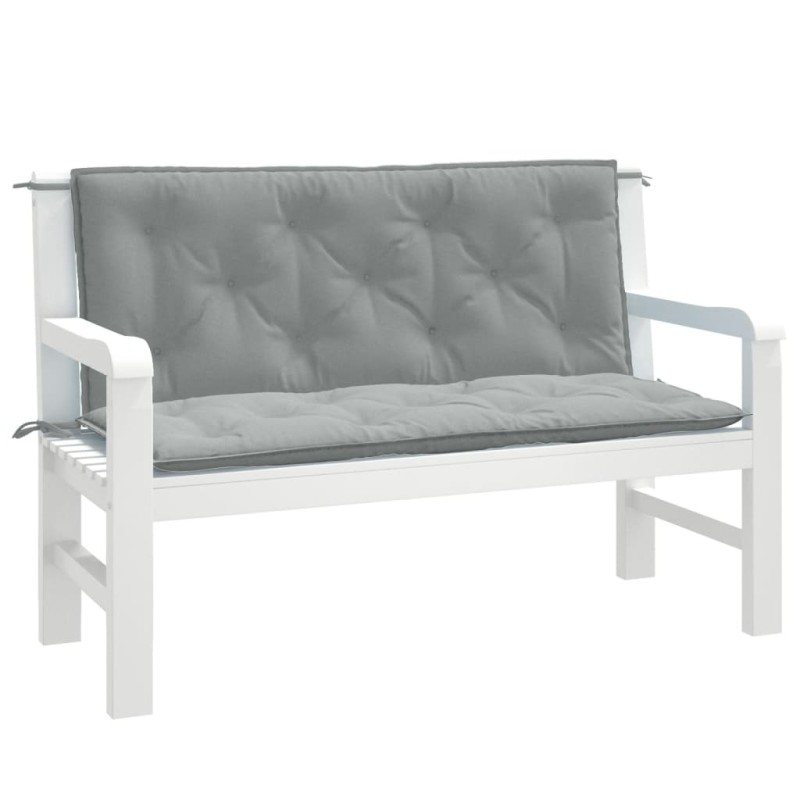 vidaXL Gartenbank-Auflagen 2 Stk. Melange Hellgrau 120x50x7 cm Stoff