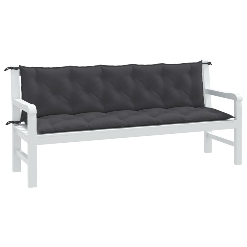 vidaXL Gartenbank-Auflagen 2 Stk. Melange Anthrazit 180x50x7 cm Stoff vidaXL Gartenbank-Auflagen 2 Stk. Melange Anthrazit 180x50x7 cm Stoff