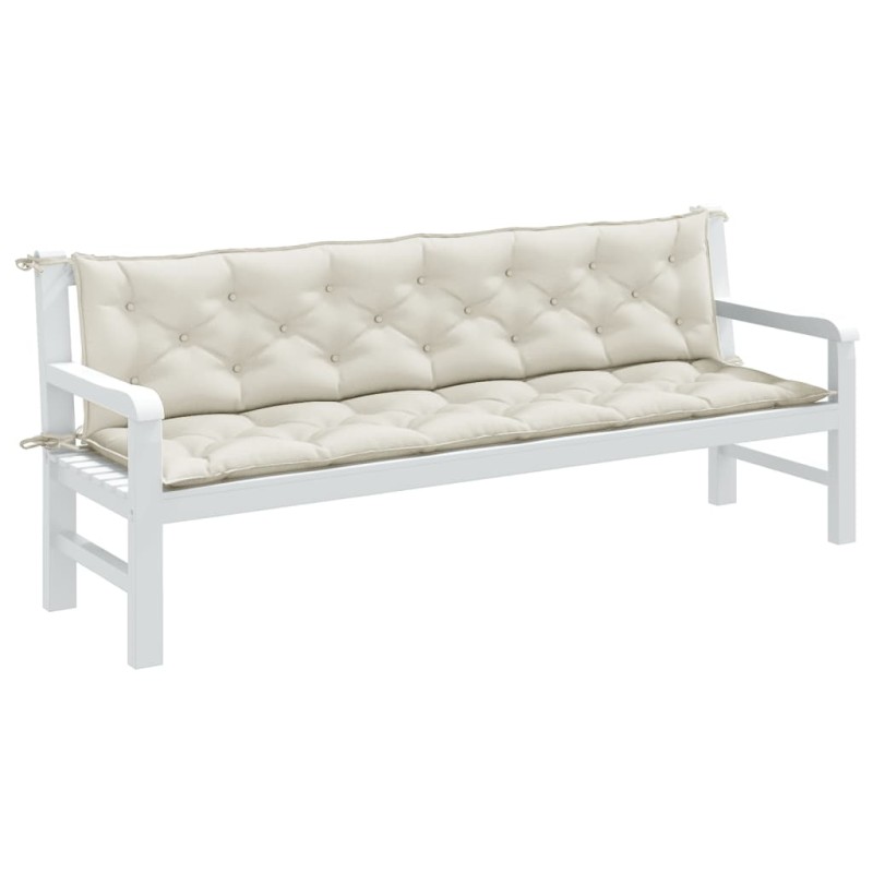 vidaXL Gartenbank-Auflagen 2 Stk. Melange Creme 200x50x7 cm Stoff vidaXL Gartenbank-Auflagen 2 Stk. Melange Creme 200x50x7 cm Stoff