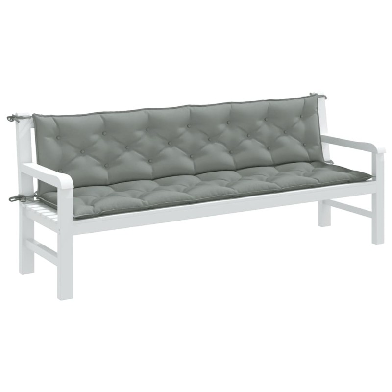 vidaXL Gartenbank-Auflagen 2 Stk. Melange Hellgrau 200x50x7 cm Stoff vidaXL Gartenbank-Auflagen 2 Stk. Melange Hellgrau 200x50x7 cm Stoff